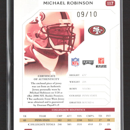 2006 National Treasures Signature Proof Michael Robinson #117 Patch Auto /10