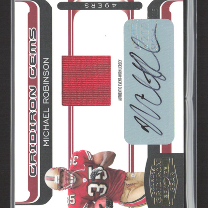 2006 Donruss Gridiron Gear Gridiron Gems Michael Robinson #220 Jersey Auto /50