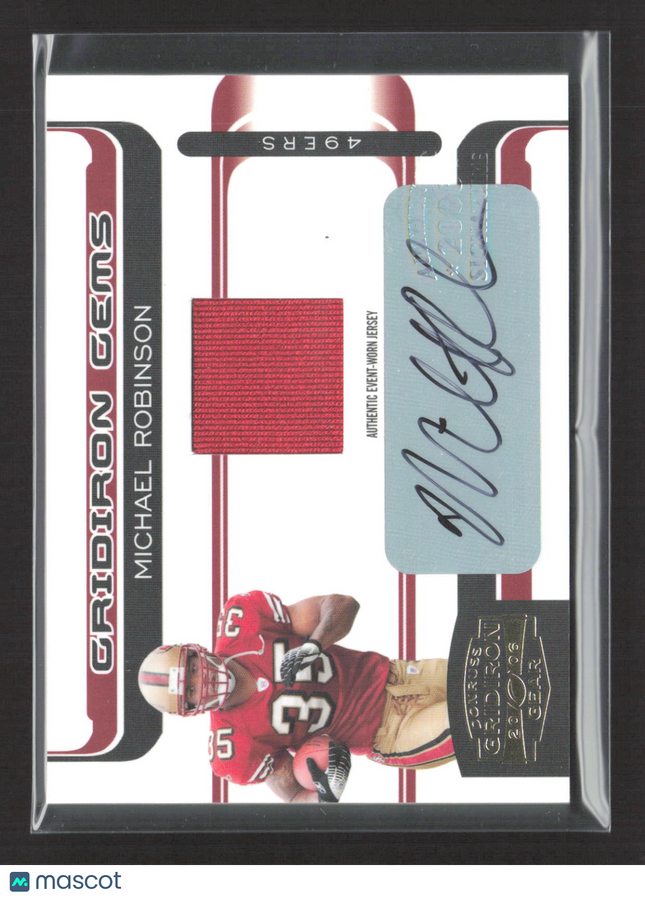 2006 Donruss Gridiron Gear Gridiron Gems Michael Robinson #220 Jersey Auto /50