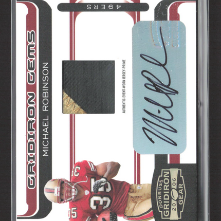 2006 Donruss Gridiron Gear Gridiron Gems Michael Robinson #220 Patch Auto /50