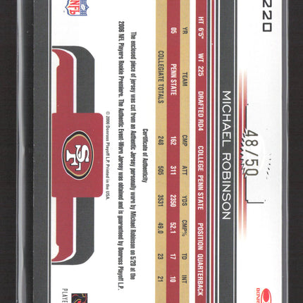 2006 Donruss Gridiron Gear Gridiron Gems Michael Robinson #220 Patch Auto /50