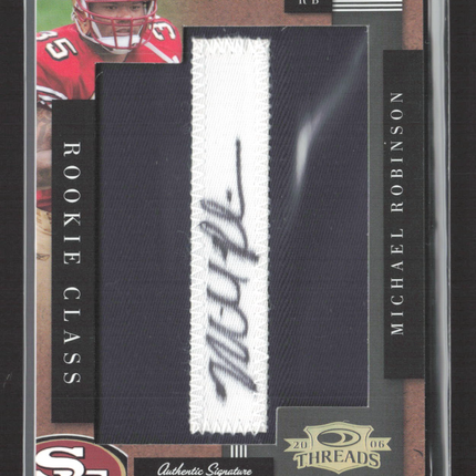 2006 Donruss Threads Michael Robinson #227 Piece of nameplate Auto /240
