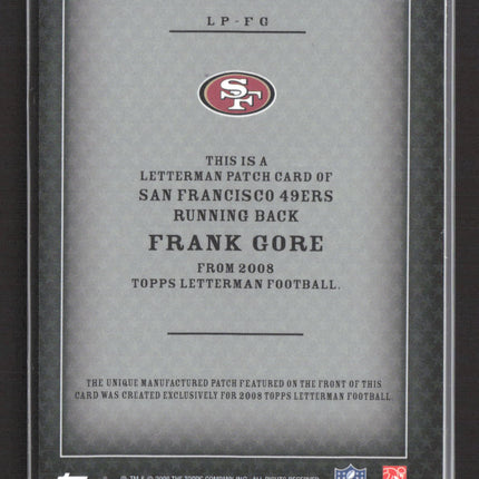 2008 Topps Letterman Football Frank Gore #LP-FG 2/3 Xfractor Letterman Patch