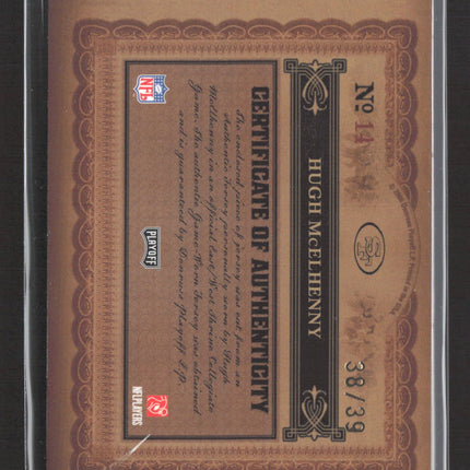 2006 National Treasures Hugh McElhenny #14 38/39 Game-Worn Patch Auto /39
