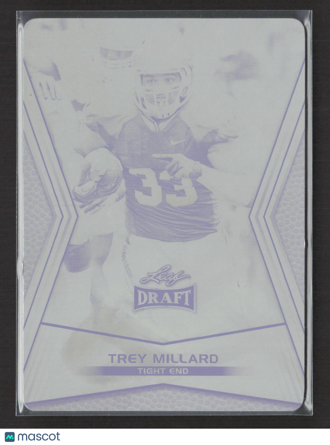 2014 Leaf Draft Football Retail Trey Millard #61 Black Printing Plate 1/1