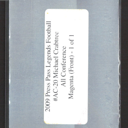 2009 Press Pass Legends Michael Crabtree #AC-20 Magenta Printing Plate 1/1