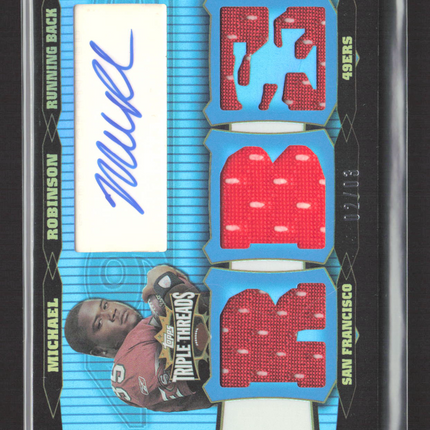 2006 Topps Triple Threads Michael Robinson Sapphire Triple Jersey Relic Auto /3