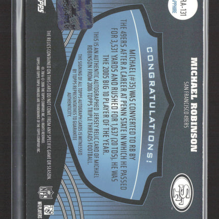 2006 Topps Triple Threads Michael Robinson Sapphire Triple Jersey Relic Auto /3