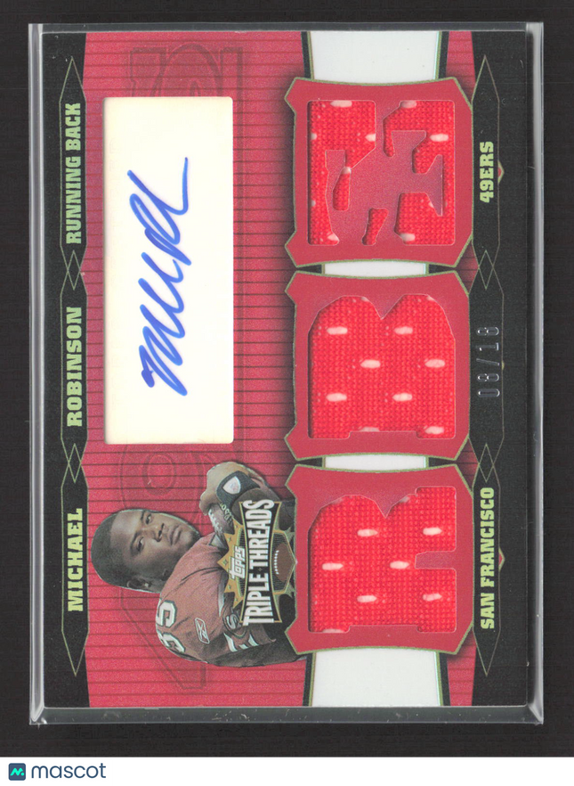 2006 Topps Triple Threads Michael Robinson 08/18 Triple Jersey Relic Auto