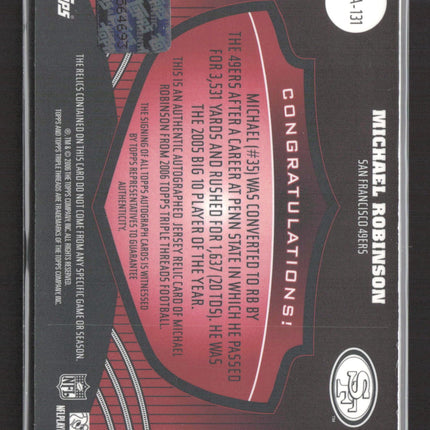2006 Topps Triple Threads Michael Robinson 08/18 Triple Jersey Relic Auto