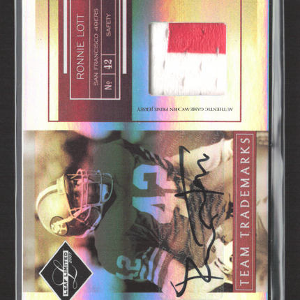 2007 Limited Team Trademarks Ronnie Lott #TT-29 Prime Patch Game-Worn Auto /15