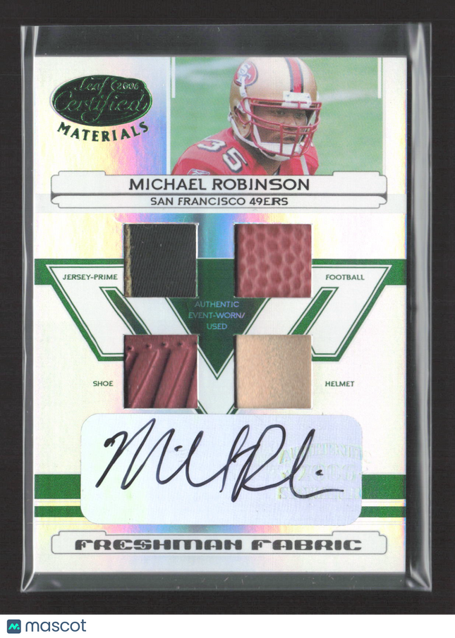 2006 Certified Freshman Fabric Michael Robinson #212 Helmet Patch Shoe Auto /5