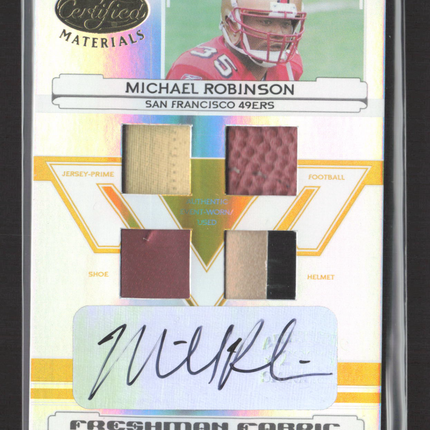 2006 Certified Freshman Fabric Michael Robinson #212 Helmet Patch Shoe Auto /25