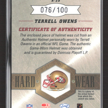 2003 Leaf Limited Hardwear Terrell Owens #H-25 076/100 Game-Worn Helmet