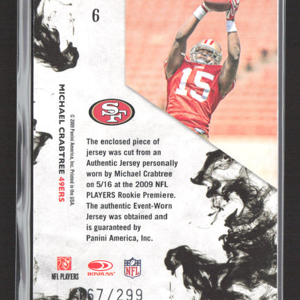 2009 Donruss Rookies & Stars Dress for Success Michael Crabtree #6 Jersey /299