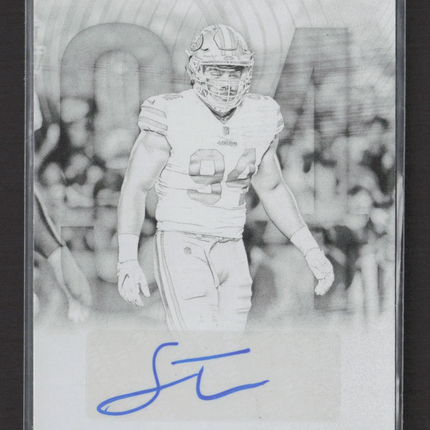 2017 Preferred Prominent Scripts Solomon Thomas Black Printing Plate 1/1 Auto