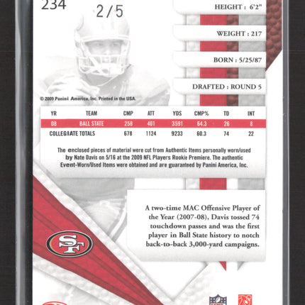 2009 Panini Absolute Memorabilia Nate Davis #234 Laundry Tag Patch /5