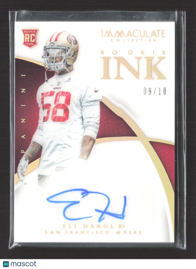 2015 Panini Immaculate Rookie Ink Eli Harold #RI-EH 09/10 RC Auto Gold