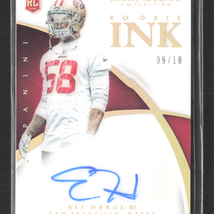 2015 Panini Immaculate Rookie Ink Eli Harold #RI-EH 09/10 RC Auto Gold