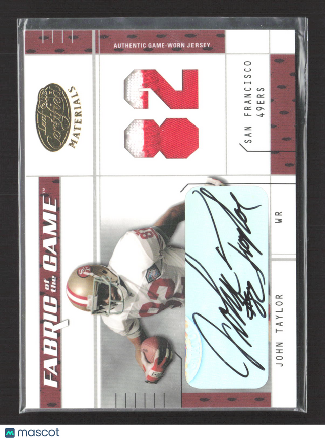2003 Certified Fabric of the Game John Taylor #FG-37 Game-Worn Patch 36/82 Auto