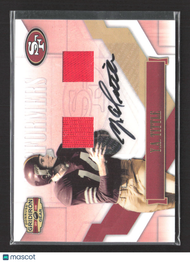 2008 Donruss Gridiron Gear Y.A. Tittle #P-49 09/25 Dual Jersey Patch Auto