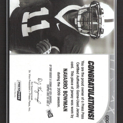 2010 Press Pass Game Day Gear NaVorro Bowman #GDG-NB 030/199 Game-Used Jersey