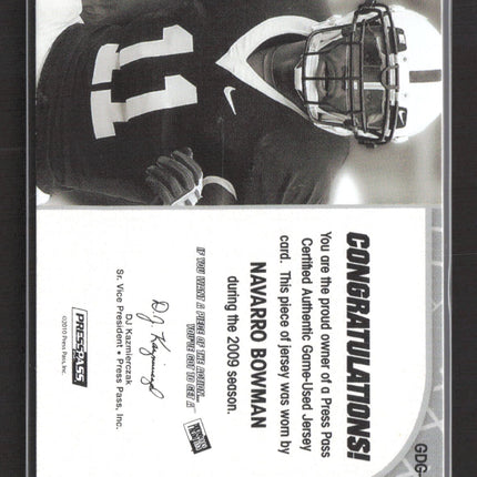 2010 Press Pass Game Day Gear NaVorro Bowman #GDG-NB 44/99 Game-Used Jersey