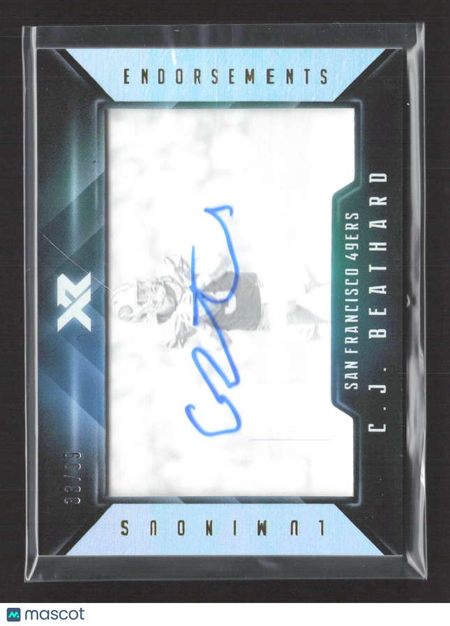 2017 Panini XR Luminous Endorsements C.J. Beathard #LE-CB 33/99 Auto