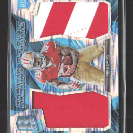 2015 Panini Spectra Prizm Rising Rookie Mike Davis #RR-MD RC Dual Patch /50