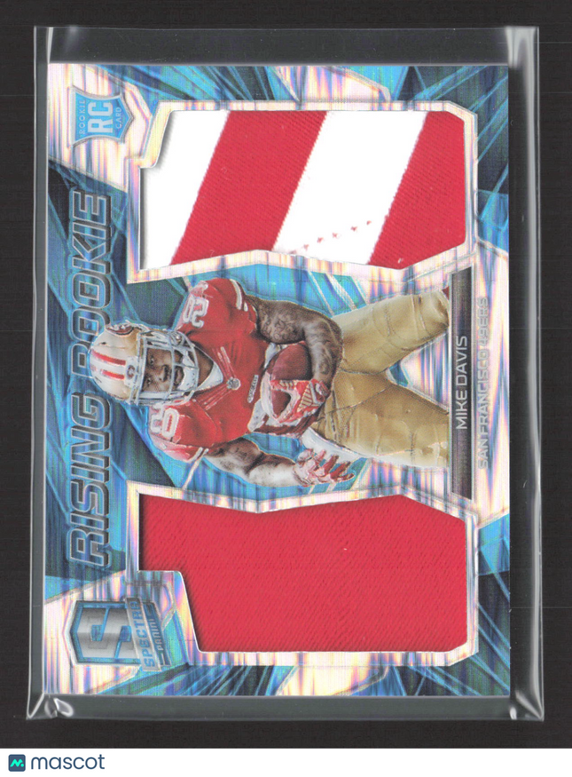 2015 Panini Spectra Prizm Rising Rookie Mike Davis #RR-MD RC Dual Patch /50