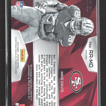 2015 Panini Spectra Prizm Rising Rookie Mike Davis #RR-MD RC Dual Patch /50