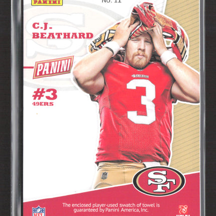 2017 Panini The National C.J. Beathard #11 swatch of towel Logo Patch