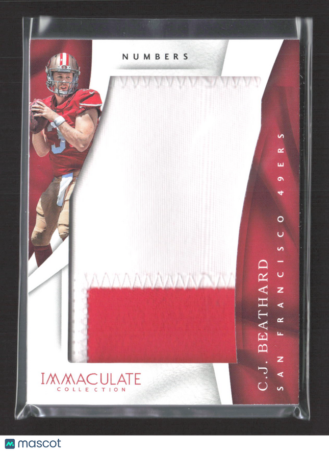 2017 Panini Immaculate Numbers C.J. Beathard #IM-CB Numbers Patch 36/50