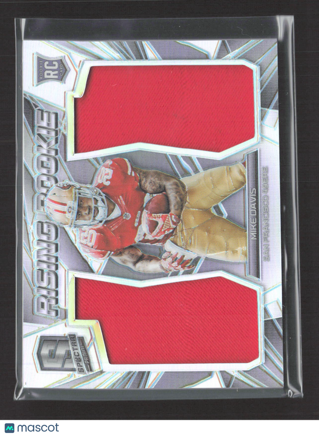 2015 Panini Spectra Prizm Rising Rookie Mike Davis #RR-MD RC Dual Jersey 081/199