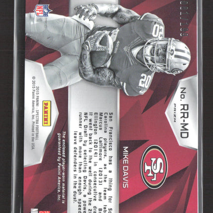 2015 Panini Spectra Prizm Rising Rookie Mike Davis #RR-MD RC Dual Jersey 081/199