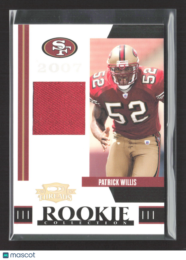 2007 Donruss Threads Rookie Collection Patrick Willis #RCM-32 Jersey Patch /500