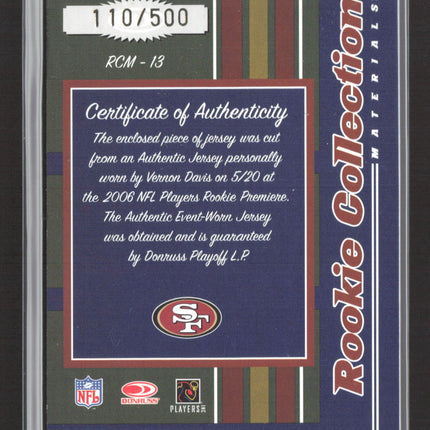 2006 Donruss Playoff Threads Rookie Vernon Davis #RCM-13 Jersey /500