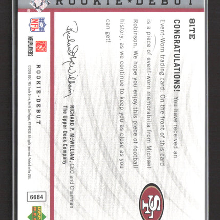 2006 Upper Deck Rookie Debut Rookie Jersey Michael Robinson #81TE Jersey