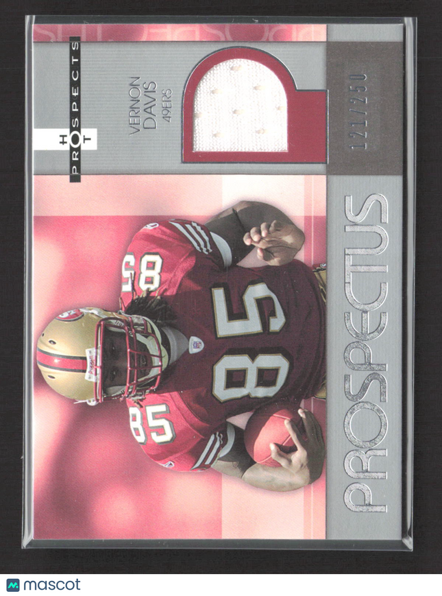 2006 Fleer Hot Prospects Vernon Davis #PR-VD Event-Worn Jersey 121/250