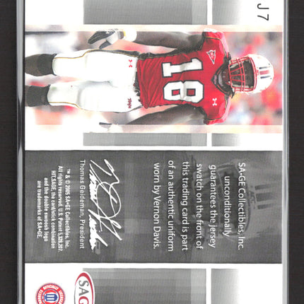 2005 SAGE Platinum Level Vernon Davis #J7 Authentic Jersey 10/10 Patch