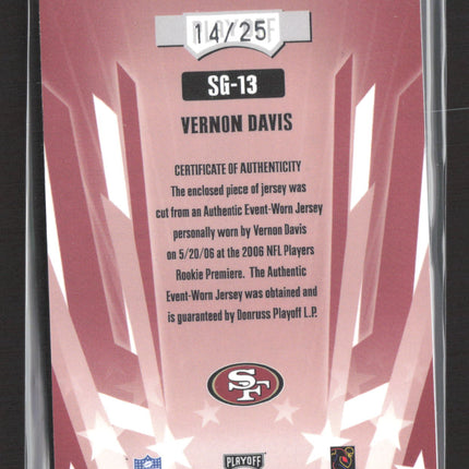 2006 Playoff Absolute Star Gazing Vernon Davis #SG-13 Jersey Patch /25