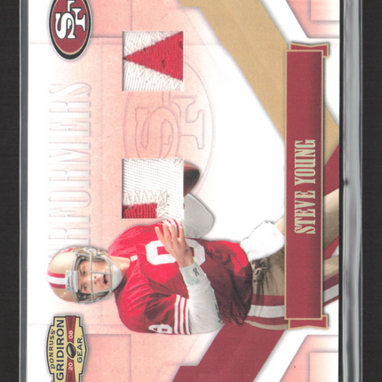 2008 Donruss Gridiron Gear Steve Young #P-42 Game-Worn Jersey Patch 09/50