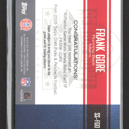 2005 Topps Draft Picks & Prospects Senior Standouts Frank Gore #SS-FGO Jersey