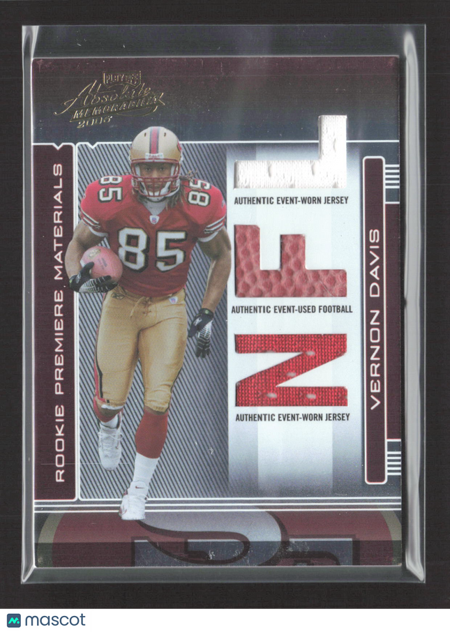 2006 Absolute Rookie Premiere Materials Vernon Davis #263 Ball Jersey /849