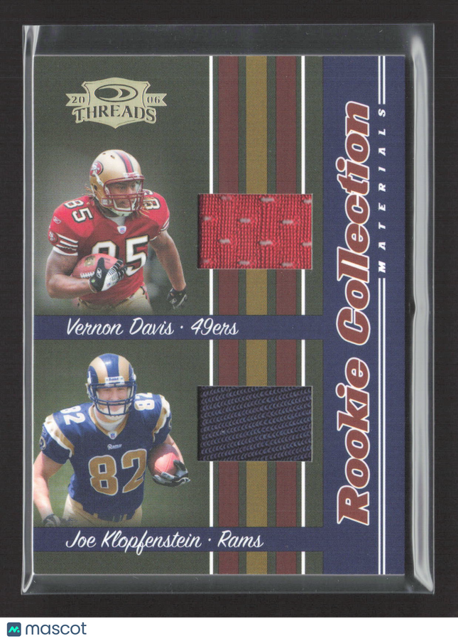 2006 Threads Rookie Collection Joe Klopfenstein Vernon Davis Jersey /500