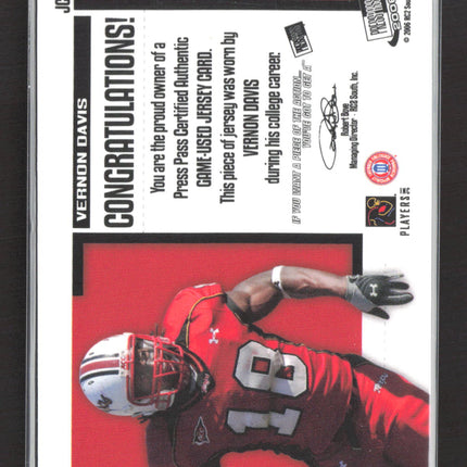 2006 Press Pass SE Vernon Davis #JC/VD Game-Used Jersey