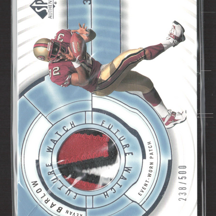 2001 Upper Deck SP Authentic Future Watch Kevan Barlow #106 238/500 Patch