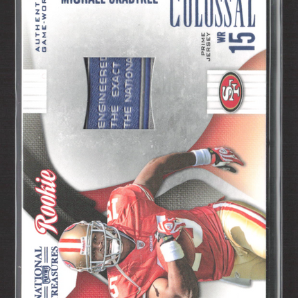 2009 National Treasures Michael Crabtree #13 Game Worn Laundry Tag Patch /50