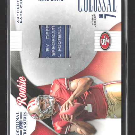2009 National Treasures Colossal Nate Davis #31 Laundry Tag /50