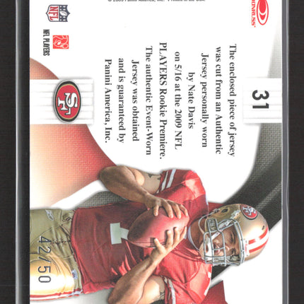 2009 National Treasures Colossal Nate Davis #31 Laundry Tag /50